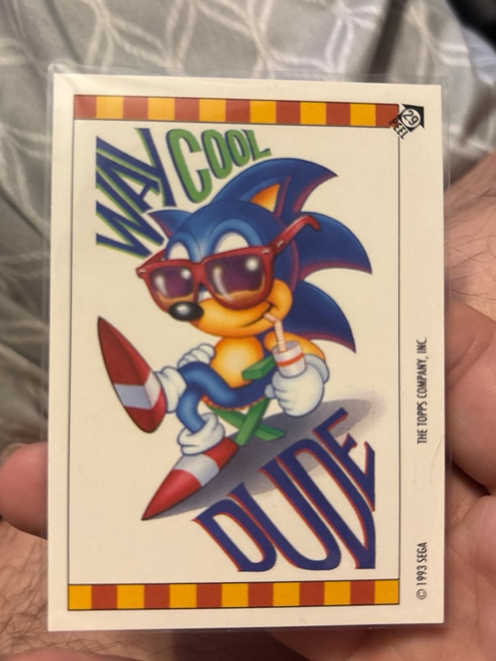 Sonic the Hedgehog Blue Collectible Card - Vintage Style